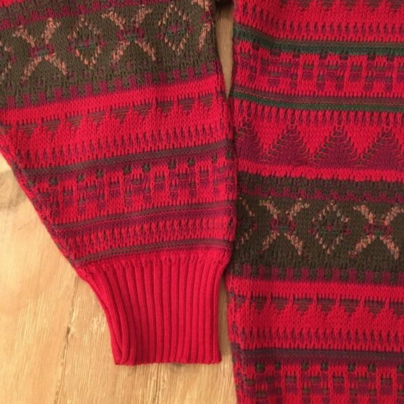 Eric Rhodes Mens Pullover Red Crewneck Sweater Vintage Size Medium USA - Picture 3 of 5